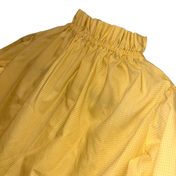 Vintage Hand Made yellow gingham check plaid cotton gathered neck baby d… - Picture 2 of 3